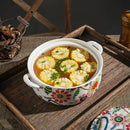 Ljojo Love Flower Binaural Bowl Soup Pot - Large Ceramic Personality Nest