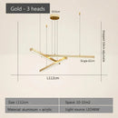 Ljojo LED Black Gold Modern Chandelier Stylish Aluminum Dining Room Office Pendant Light