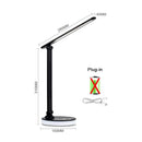 Ljojo LED Desk Lamp USB Plug in Table 3 Levels Dimmable Touch Lighting Foldable