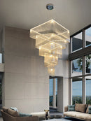 Ljojo Modern Aluminum Tassel Chandelier - Custom Size for Living Room & Hotel