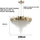 Italian K9 Crystal Pendant Lights Luxury Gold Chandelier for Bedroom Living Dining Room - Ljojo