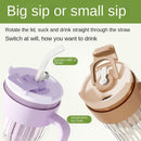 Ljojo 550ML Glass Sports Water Bottle with Straw - Large Capacity Cute Outdoor Travel Cup
