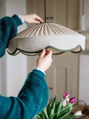 Japanese Wabi Sabi Fabric E27 Pendant Light | Retro Living Room Chandelier by Ljojo