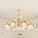 American Iron Chandelier Living Room Light | Retro Bedroom Crystal Hanging Lamp by Ljojo