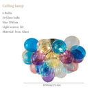 Nordic Color Glass Chandeliers - Art LED Pendant Lights for Bedroom Living Room by Ljojo
