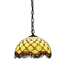 12-inch American-style Embankment Flower Chandelier: Tiffany Glass Lighting by Ljojo for Milk Tea Shop & Coffee Restaurant