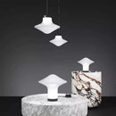 Italian Modern Minimalist Gyro Shaped Desk Lamp Glass Pendant Light for Living Room Bedroom Island