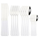 Ljojo 16-Piece Pink Gold Stainless Steel Cutlery Set - Dinnerware Flatware Tableware Kit