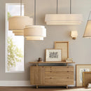 Ljojo Minimalist Japanese Style Fabric Pendant Light for Bedroom and Living Room