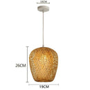 Led Pendant Lamp Natural Rattan Wicker Chandeliers Hand-Woven Bamboot E27 Lighting by Ljojo