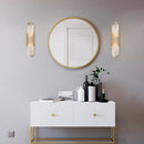 Ljojo Marble Wall Sconce Light Modern Nordic Bedroom Lighting Brushed Brass Clear Glass
