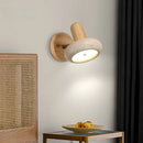 Ljojo LED Wall Sconce Yellow Travertine Pull Chain Switch, Mid Century Modern Style