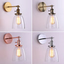 Ljojo Minimalist Glass Wall Lamps Antique Bronze Finish for Living Room Bedroom