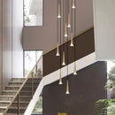 Ljojo Luxury Crystal LED Chandelier Pendant Light for Long Staircase & Island