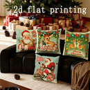 Christmas Santa & Deer Pattern Pillow Covers by Ljojo - Sofa Bedroom Car Cushion Cover