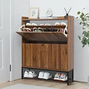 Ljojo™ Farmhouse Shoe Storage Cabinet with 2 Flip Drawers