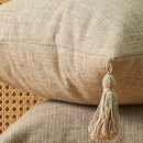Ljojo Linen Tassel Euro Sham Pillow Covers Square Decorative Neutral Pillowcases