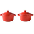 Ljojo 4" Mini Ceramic Double Ear Bowl for Oven Use - Egg Soup & Custard Bowl