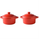 Ljojo 4" Mini Ceramic Double Ear Bowl for Oven Use - Egg Soup & Custard Bowl