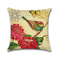 Cute Bird Pattern Pillowcase - Ljojo Decorative Linen Throw Pillow Case