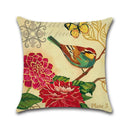Cute Bird Pattern Pillowcase - Ljojo Decorative Linen Throw Pillow Case