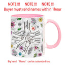 Ljojo 3D Effect Kids Names Mug with Flowers for Mother's Day Gifts