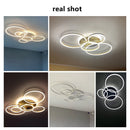 Ljojo Modern LED Ceiling Chandelier Lighting White Black Gold Indoor Pendant Lamp Study Room