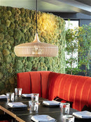 Danish Design Walnut Restaurant LED Pendant Light by Ljojo | Wood Birdcage Chandelier Island Room Teahouse Lamp