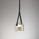 Nordic Glass Chandelier Leather Hanging Light Danish Pendant Lamp by Ljojo