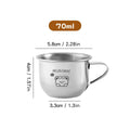 Ljojo Mini Stainless Steel Kids Tumbler Handle Milk Coffee Mug Drinkware