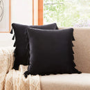 Black Tassel Pillowcases by Ljojo - Velvet Holiday Home Decoration Gift