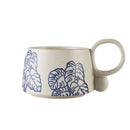 Ljojo 12oz Blue and White Ceramic Coffee Mug - Handmade Stoneware Cup