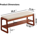 Ljojo™ Shoe Storage Bench with Cushioned Seat - Beige, 39.4"