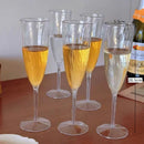 Ljojo 210ml Disposable Clear Plastic Champagne Flutes for Weddings & Parties