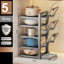Adjustable Pot Holder with Storage Shelf for Pots, Lids, Pans, and Seasoning Bottles by Ljojo™