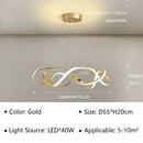 Modern Waves Metal LED Pendant Lights Luxury for Living Room Chandelier Bedroom by Ljojo