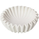 Ljojo Lotus Leaf Insulation Plate, Ceramic Lace Salad Plate, White Double-layer Ceramic Tableware