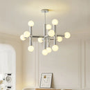 Ljojo Luxury Cream Style Metal Glass Ball Pendant Light for Modern Dining Room