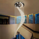 Ljojo Luxury Spiral Crystal Chandelier for Modern Staircase & Living Room