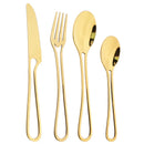 Gold Cutlery Set Stainless Steel Dinnerware Ljojo Tableware Party Kitchen Flatware