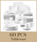 Ljojo Marble Grey Porcelain Dinnerware Set for 12