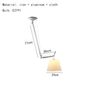 Italian Warm Fabric Lampshade Ceiling Lamp Swing Arm Retractable Chandelier LED by Ljojo