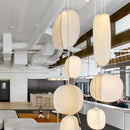 Japanese Silk Led Pendant Lights Wabi Sabi Nordic Chandeliers - Ljojo