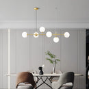 Ljojo Luxury Copper Chandelier with Milky White Glass Sconces