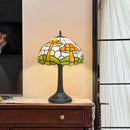 12-Inch Pink Tulip Stained Glass Table Lamp | Colorful Christmas Living Room Bedroom Lighting by Ljojo