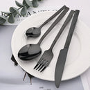 Ljojo 24pcs Stainless Steel Cutlery Set with Diamond Handle