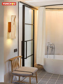 Japanese Yellow Travertine Wall Sconce by Ljojo | Wabi Sabi Up Down Light for Living Room