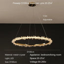 Nordic Luxury Crystal Ring Chandelier | Dimmable Ceiling Light by Ljojo