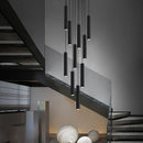 LED Crystal Staircase Chandelier by Ljojo: Black Nordic Design Long Hanging Lamp