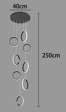 Ljojo LED Ring Pendant Chandelier | Adjustable Hanging Cables | Gold/Black | Home Dining Living Room